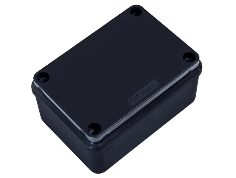 Caixa de Passagem 125 x 85 x 54 mm Bet Plásticos com IP65 (Preta) | Caixa Multiuso para Automação e Comandos Elétricos