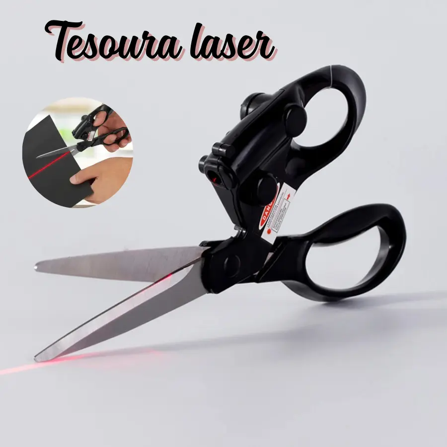 Tesoura para Cortes Precisos com Laser marcador de Trajeto Papelaria Costura e Patchwork - 1