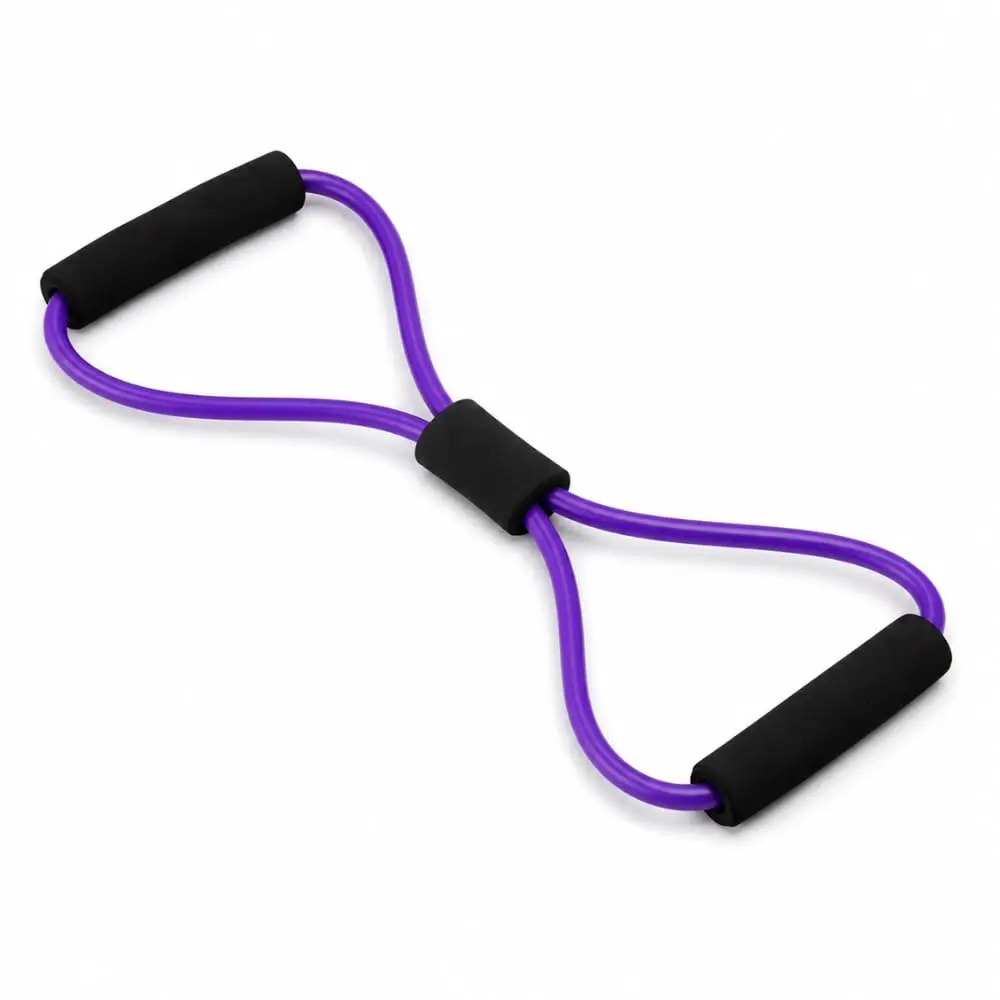 Elástico Extensor em Formato de 8, com Pegada de Espuma, para Yoga, Pilates e Reabilitação Muscular, Unissex