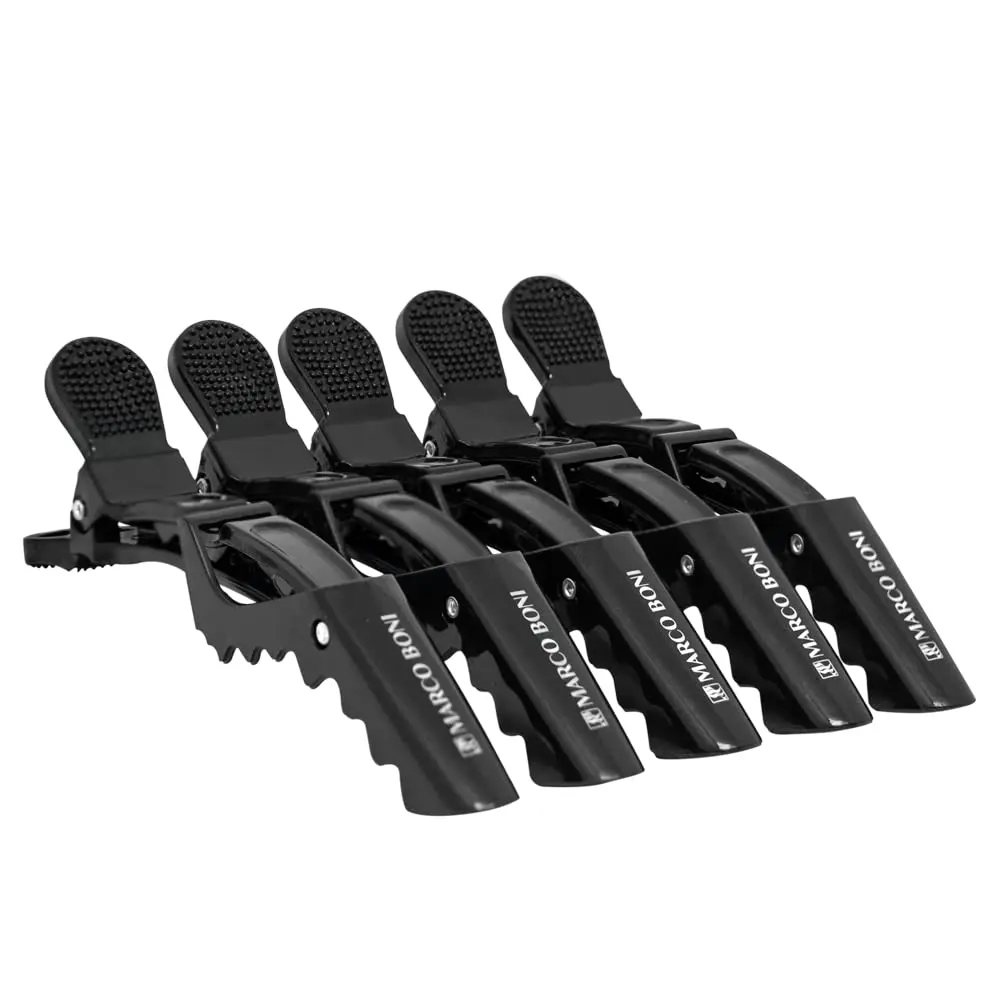 Clips Crocodilo Antiderrapante Para Cabelo, 8255, Marco Boni, Preto, 5 Unidades
