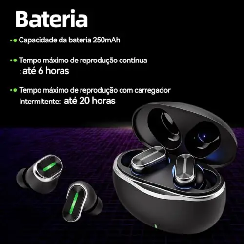 Fone de Ouvido Bluetooth, Fone de ouvido sem fio Bluetooth 5.4, Cancelamento de Ruído, Bateria de 16h, Funciona em Todos os Celulares e Notebook thumbnail 4