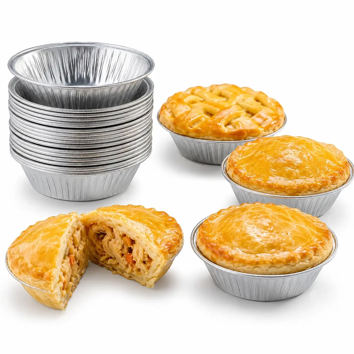 Forma para Empada Nº 3 com 12 Unidades, Forminhas de Aço Flandres Prata para Assar Empadinhas e Salgados