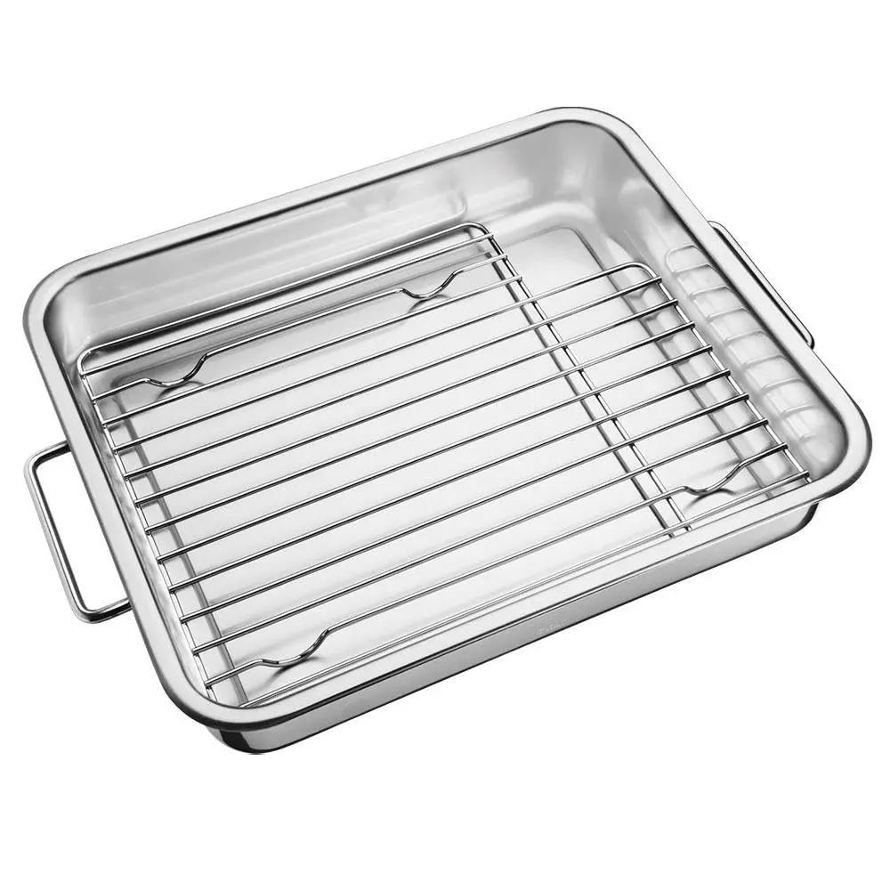 Assadeira Tramontina Service em Aço Inox com Grelha 39 x 33 cm 6,4 L