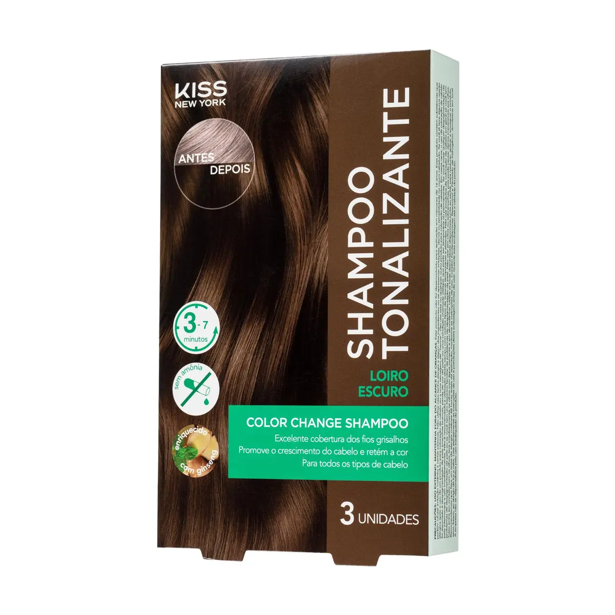 Shampoo Tonalizante Kiss New York Color Change, Cor Louro Escuro
