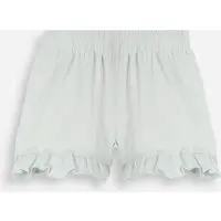 short infantil de algodão com babado texturizado verde