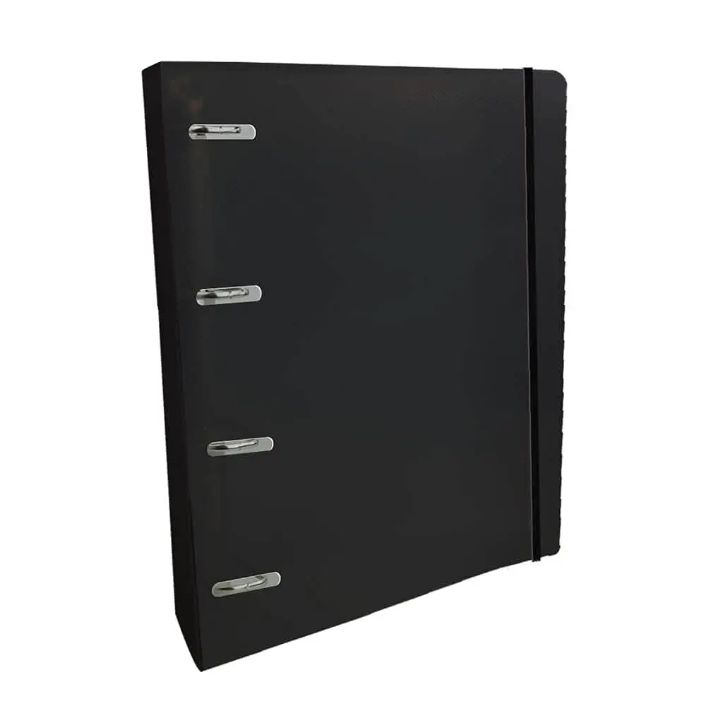 Fichário De Pvc, DAC, All Black, Completo, Com Elástico, 3644 - 1