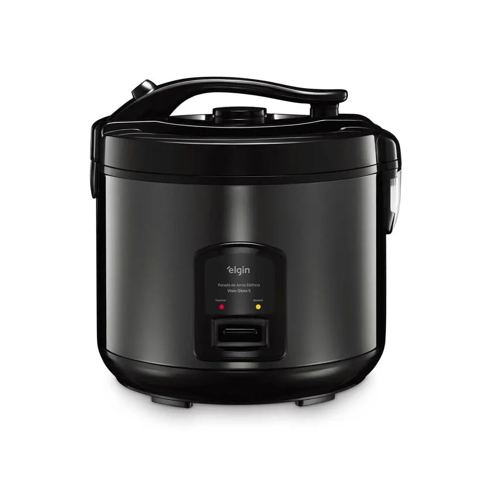 Panela de Arroz Elétrica Visio Glass 5 400w 1 Litro Aço Inox Preta 127v