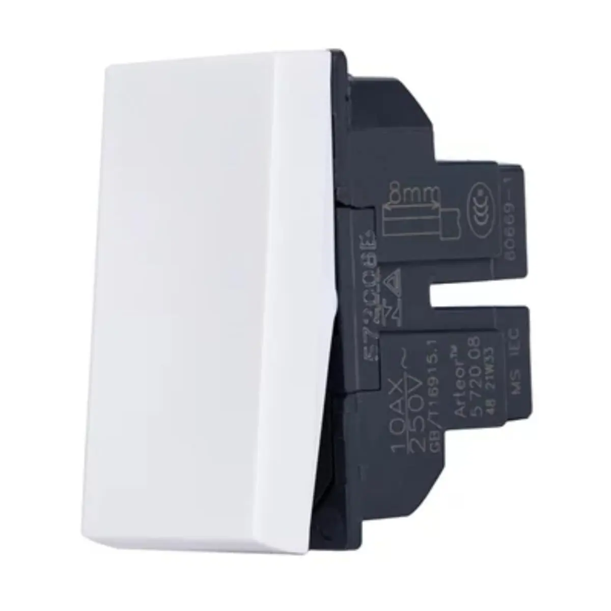 Interruptor intermediário 10A 1 módulo quadrado branco - Arteor - Pial - Código 572008B - 1