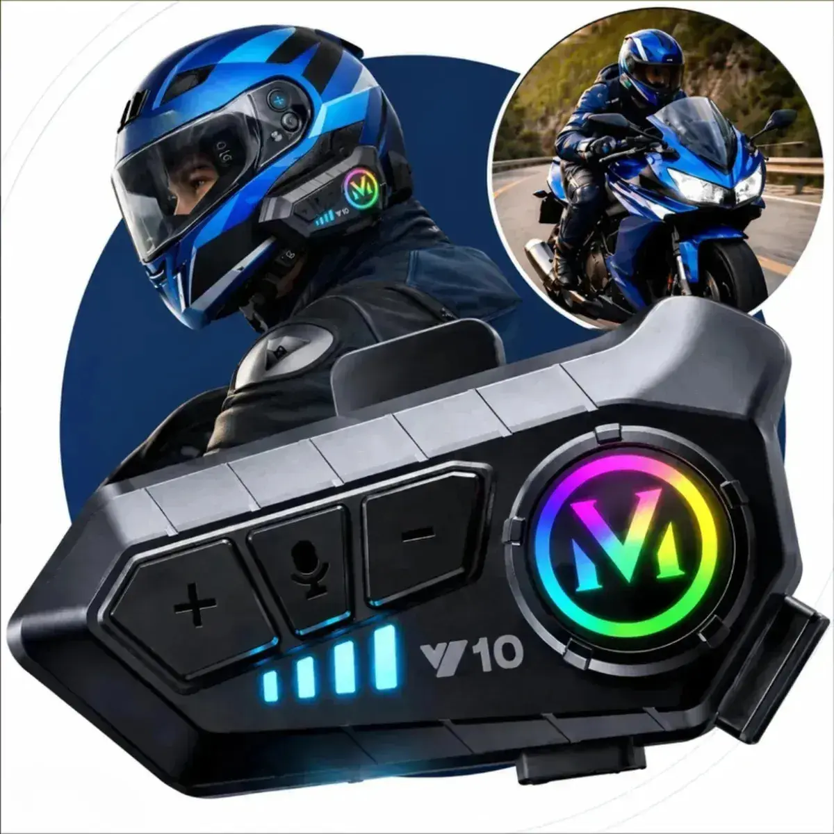 Fone De Ouvido Para Capacete Moto Bluetooth Motoboy Headset Rgb Sem Fio Comunicador Woosh