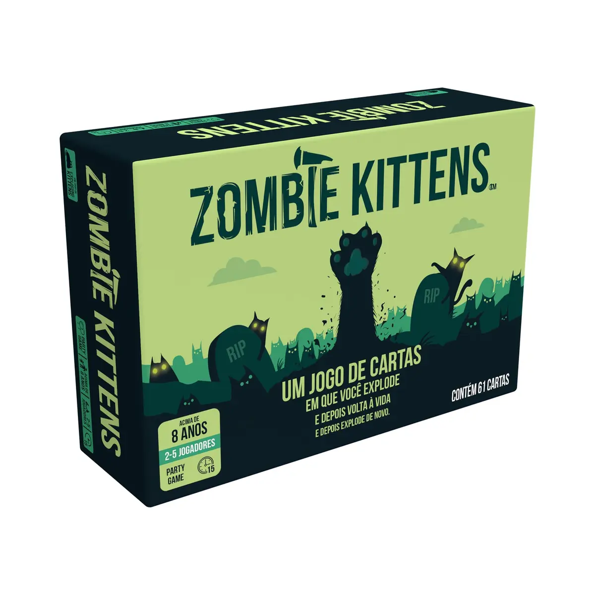 Asmodee, Exploding Kittens: Zombie Kittens, Jogo de Cartas, Para Galera, Idade +8,Partidas de até 15 min.