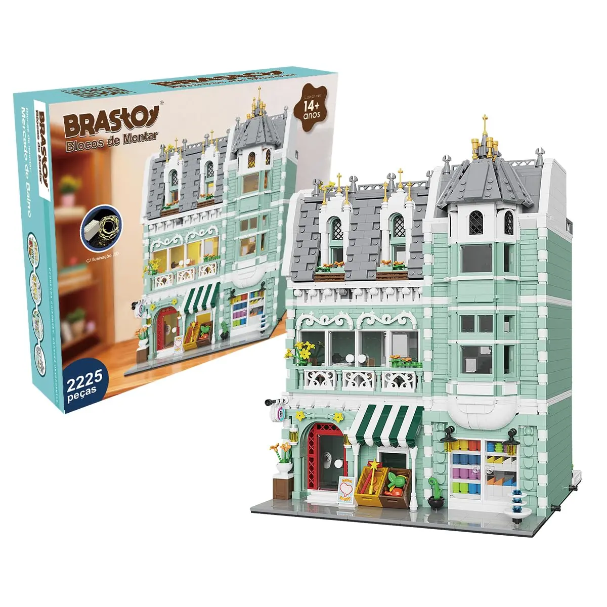 Blocos de Montar Construção STEM Brinquedos Arquitetura Edifício DIY 4.9mm Compatível (2225 Peças)