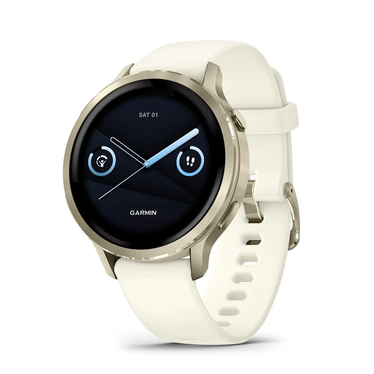 Garmin Relógio Venu 4 Ouro Lunar 41mm com Pulseira de Silicone Marfim - 1