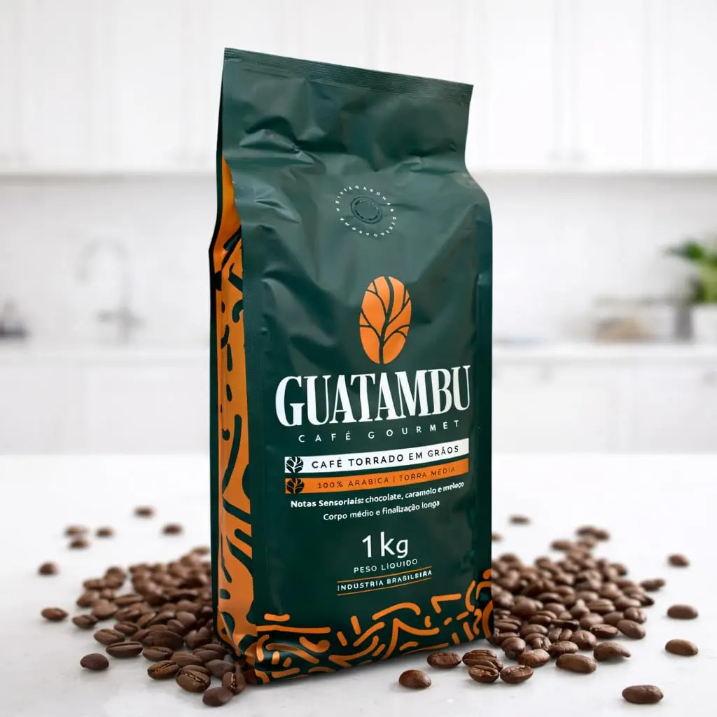 Café Gourmet 1 Kg em grãos Guatambu 100% arábica; torra média; pontuação 85; sudoeste de minas; notas de caramelo chocolate e melado de cana; ideal para métodos como expresso, coado, V60, prensa francesa e aeropress. Pontuação: 85 pontos pela SCA.
