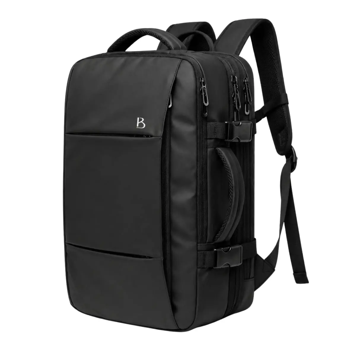 BANGE Mochila Executiva Masculina Reforçada de 40L Expansível Antifurto Impermeável para Notebooks de Até 17.3 Polegadas (Preto)