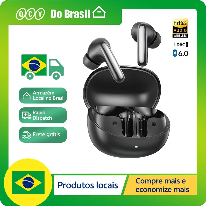 Fones de Ouvido Sem Fio QCY HT19 MeloBuds N60 com ANC de 56dB, Fones Adaptativos em Tempo Real, Bluetooth 6.0, Hi-Res LDAC, Detecção Intra-auricular - 1
