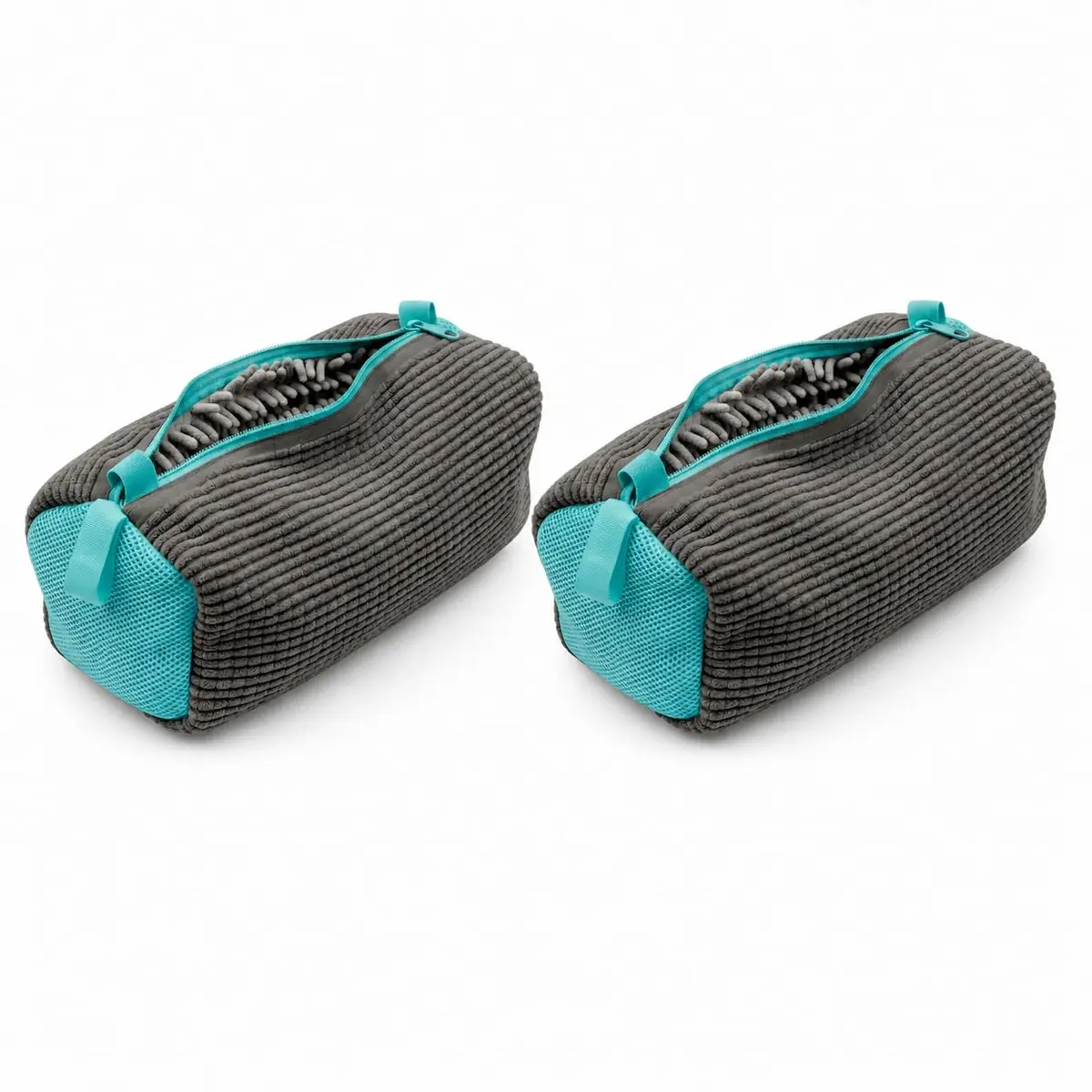 Saco para Lavar Tênis na Máquina, Microfibra Chenille, Zíper Reforçado, Proteção Antirrisco, Reutilizável (2, Cinza)