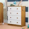 Cômoda Infantil Duda Plus 4 Gavetas Branco/Amêndoa