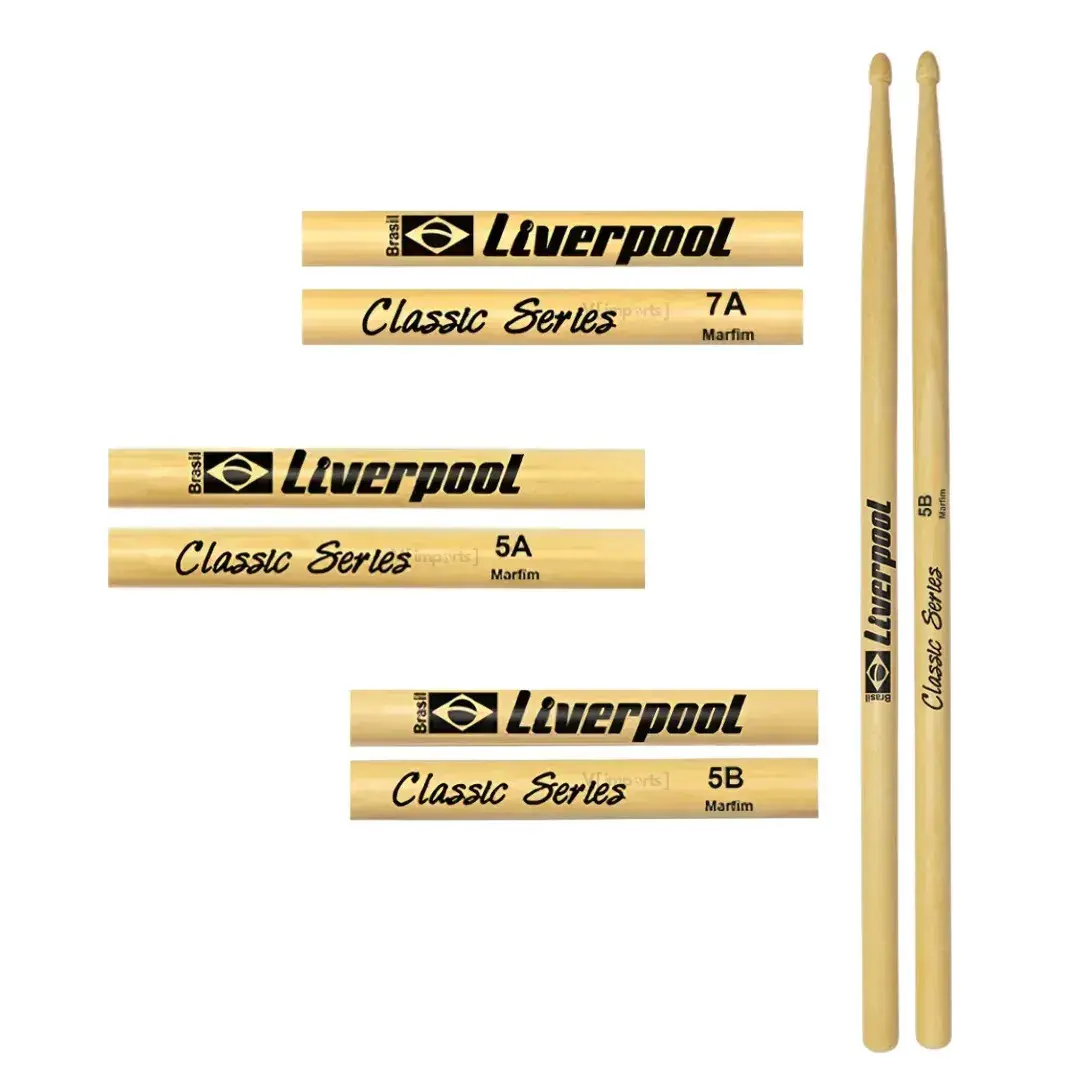 Baqueta Liverpool Marfim Classic Series 5B para Bateria (par) - 1