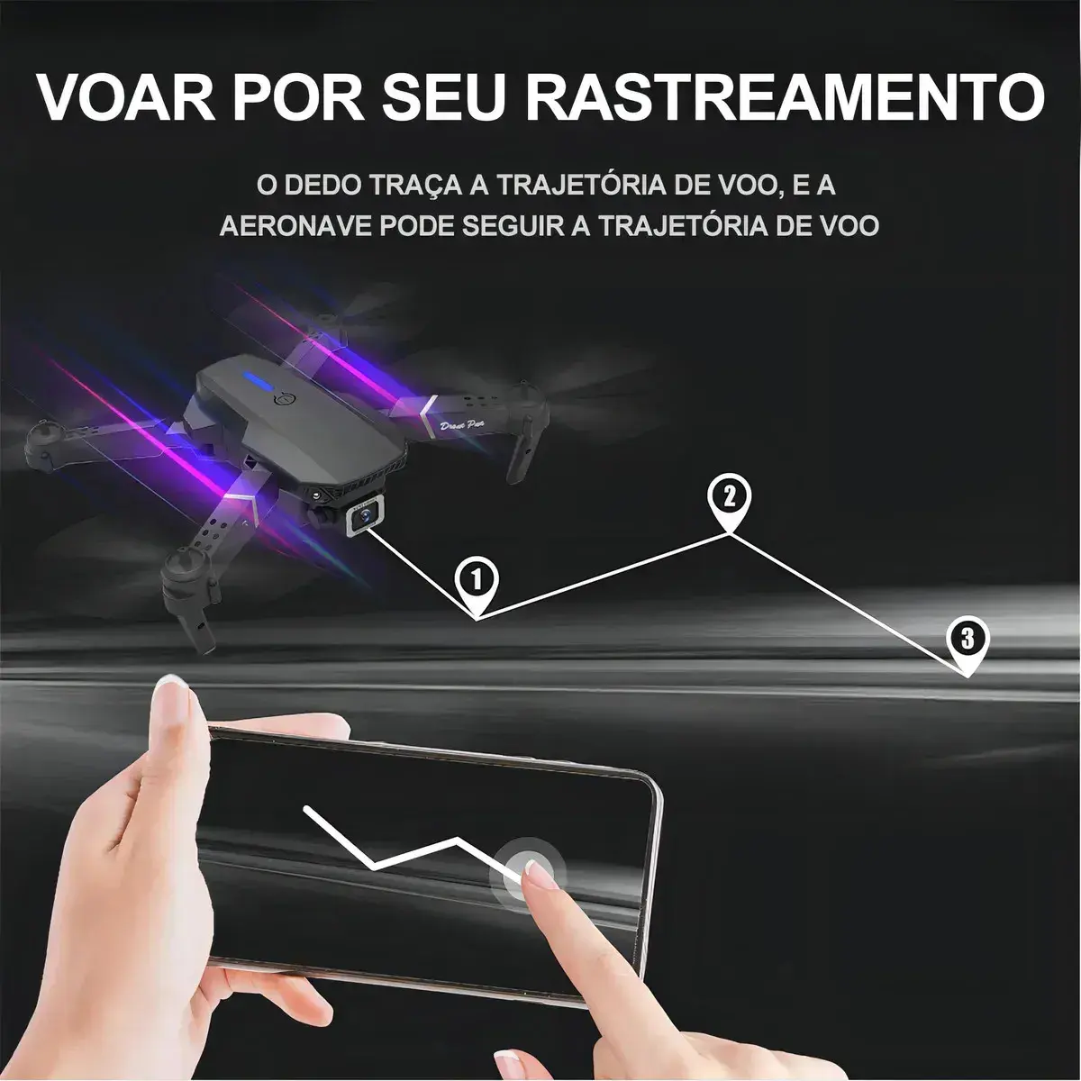 Mini Drone E88 Profissionals Câmeras Fpv Wi-fi Fotografia Aérea Camera Hd Com Controle Remoto Cor Preto thumbnail 4