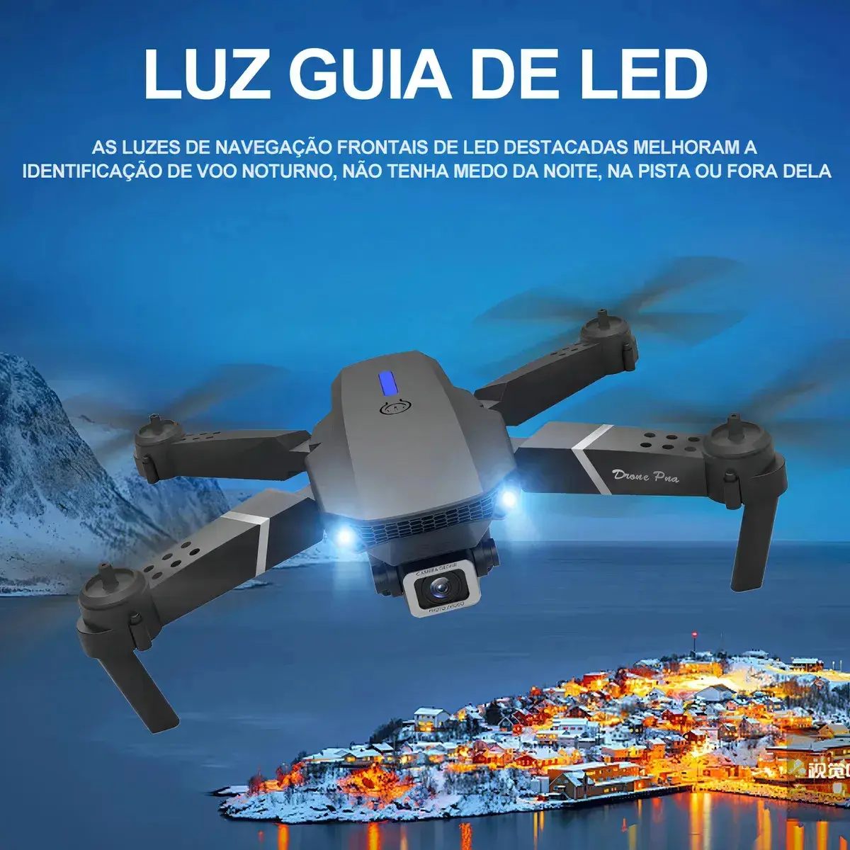 Mini Drone E88 Profissionals Câmeras Fpv Wi-fi Fotografia Aérea Camera Hd Com Controle Remoto Cor Preto thumbnail 6
