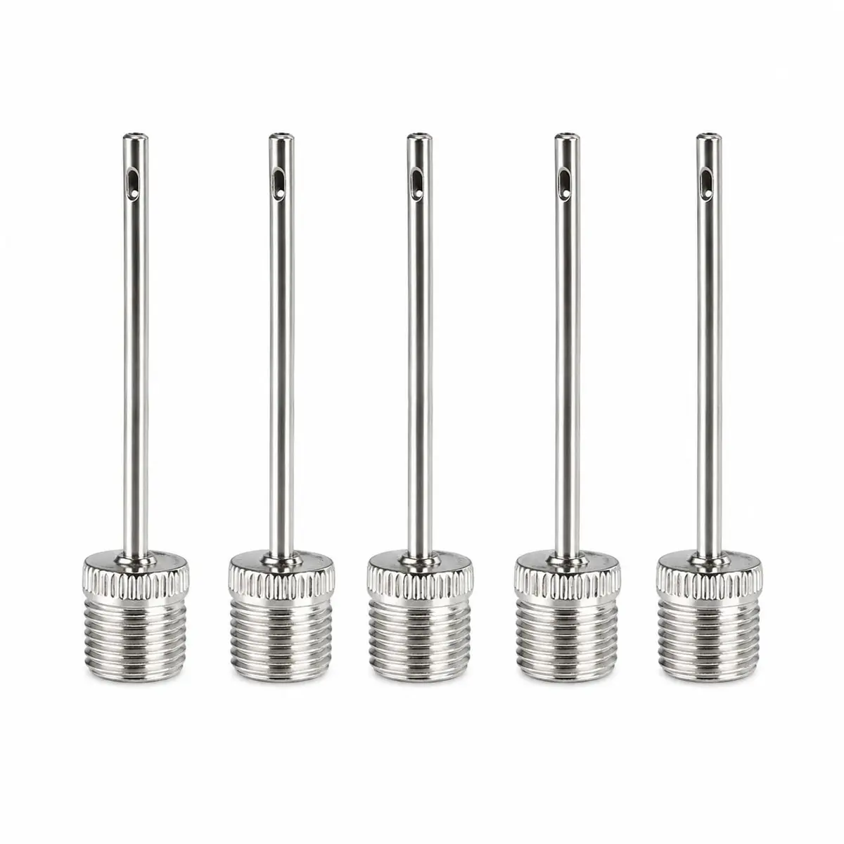 Conjunto 5 Bicos em Metal para Inflar Bola | Bicos para Bomba de Ar Manual e Elétrica | Inflador para Futebol, Vôlei, Basquete e Esportes