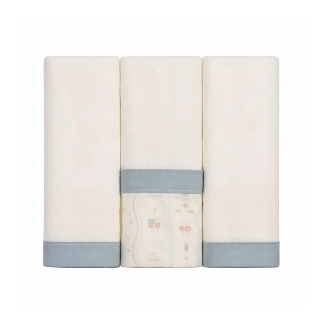 Fralda com Bainha Papi Encantos 70 cm x 68 cm - Contém 3 Unidades, Tratorzinho