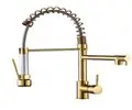 Torneira Gourmet Prizi Cheff 50cm, Bancada, com Spray, Monocomando Dourada - 1