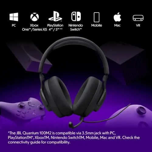 JBL, Fone de Ouvido Com Fio, Quantum 100M2, Headset Gamer, Over Ear, Microfone Removível - Preto thumbnail 5