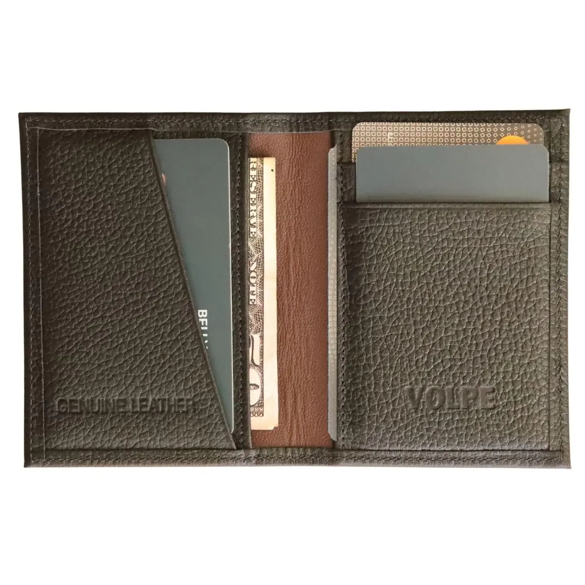 Carteira Masculina Antifurto Proteção RFID Slim Mini Couro Legítimo Cartões Cédulas CNH CIN Loja de Fabrica (Preto)