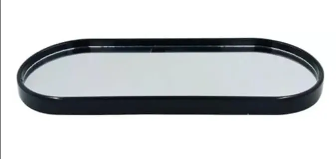 Bandeja preta Decorativa Multiuso Oval com espelho 30 cm Lavabo, Porta Joias, Velas Difusores, Sabonete, Penteadeira, Organizador de Objetos Sala e Outros
