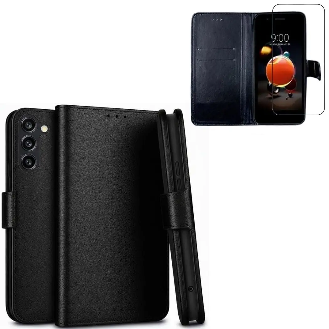 Kit Capa Carteira em Couro Premium para Samsung Galaxy A56/A36 + Película Cerâmica Premium 9D | Case Flip Anti-Impacto com Fechamento Magnético, Porta Cartões, Suporte e Acabamento Executivo. - 1