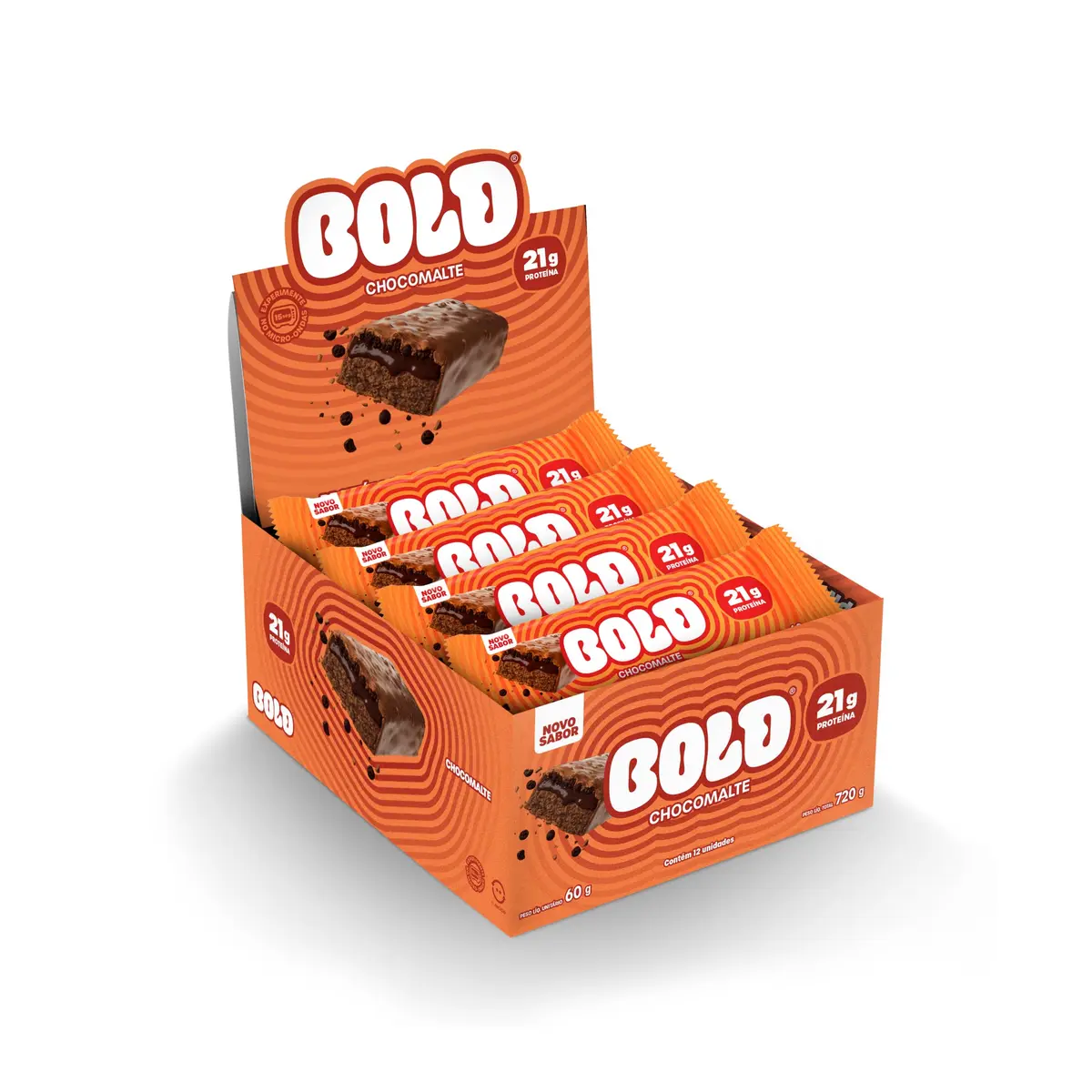 Barra de proteina Bold Chocomalte 60G -Display com 12 unidades - 1