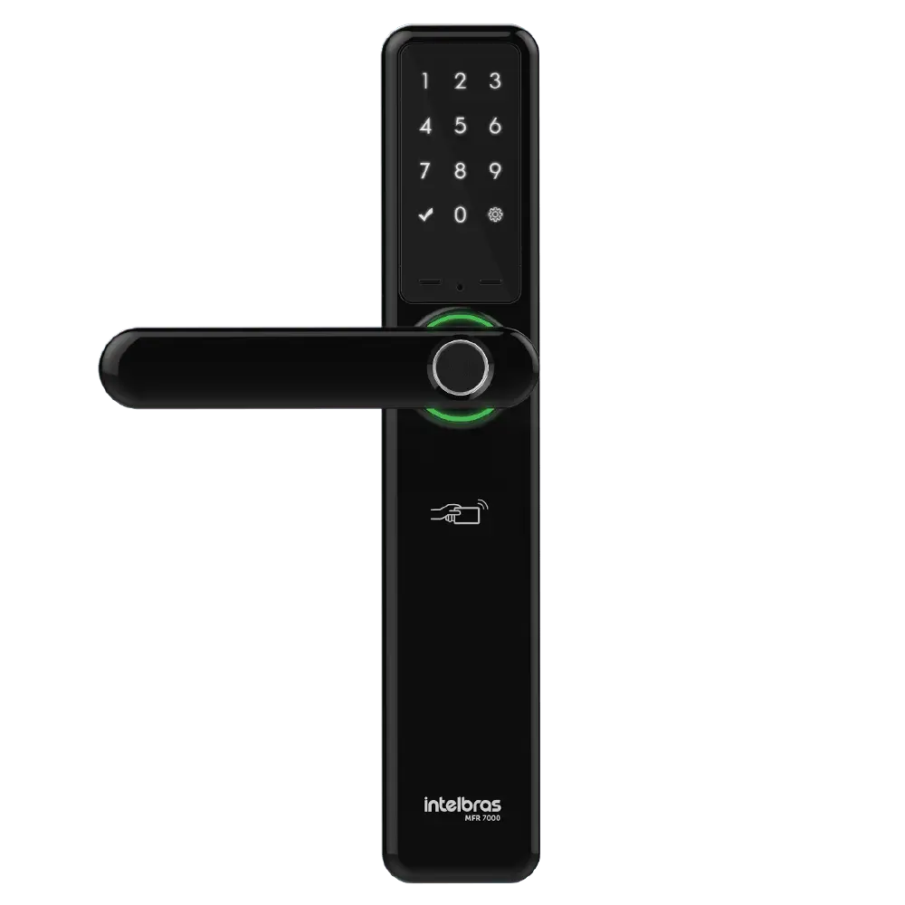 Fechadura Smart Intelbras com Maçaneta Preta MFR 7000