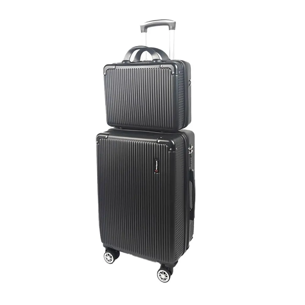 Mala de Bordo 10kg com Frasqueira Bagagem de Mão Expansivel Aprovada ANAC com 4 Rodas duplas 360° Cadeado AntiFurto TSA Mala de Viagem Alça Lateral com Divisória, Leve Resistente (Preto) - 1