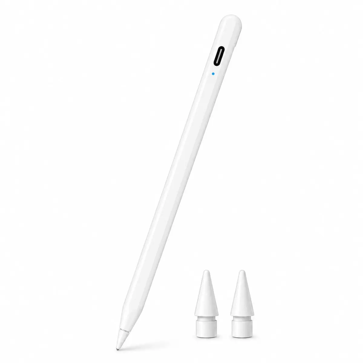 Caneta Stylus Touch Screen Recarregável USB com Ponta Fina 1,5 mm, Indicador LED e 2 Pontas Extras, Caneta Capacitiva Universal Compatível com iPad, Tablet, Celular e Notebook Android/iOS - 1