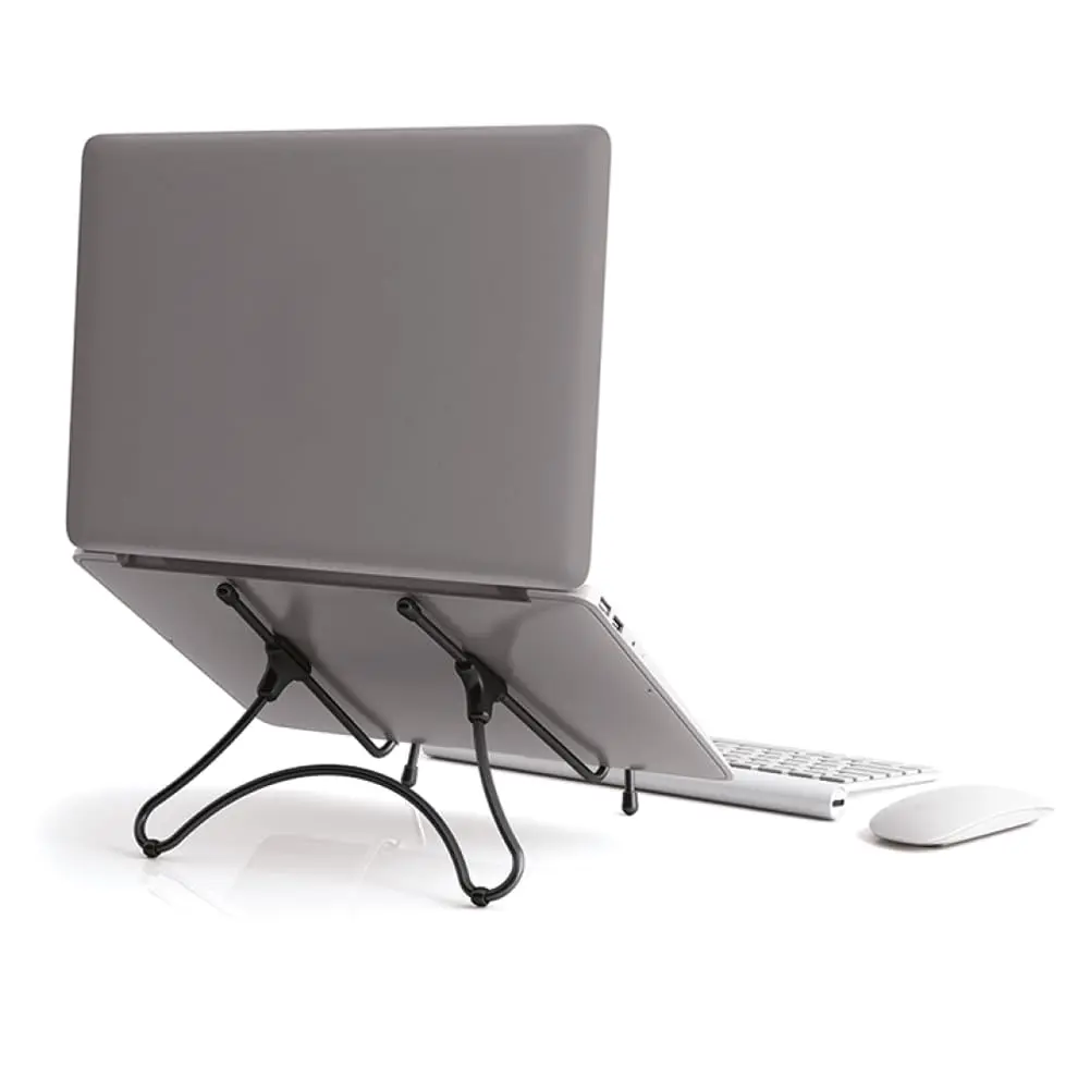 Suporte para Notebook OCTOO Uptable Dobrável e Portátil, Apenas 290 g, Mais Conforto para Trabalhar e Estudar, para Notebooks e Tablets de até 17 polegadas — Preto