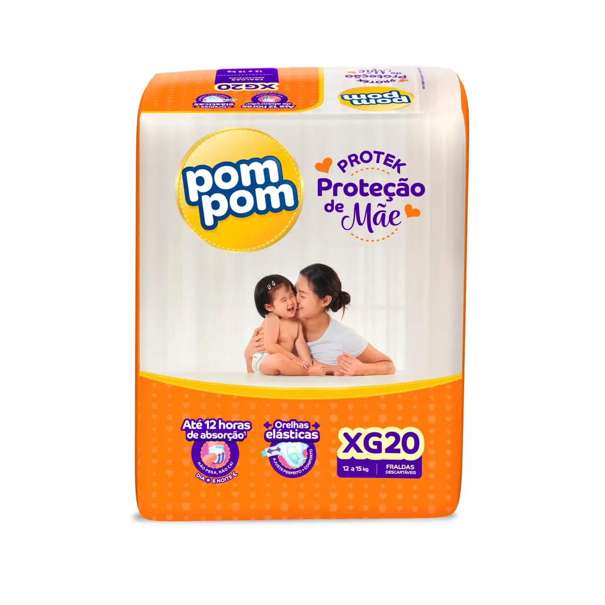 Fralda Pom Pom Protek Proteção de Mãe Jumbo XG 20 Unidades - 1
