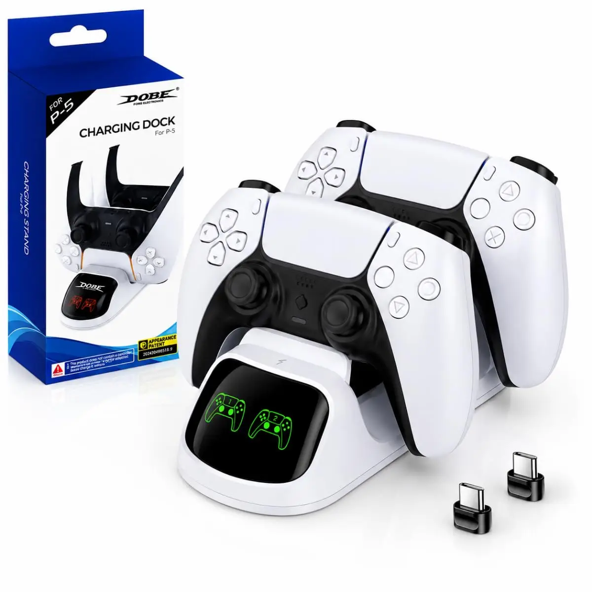 Carregador Controle PS5 Base de Carregamento Duplo Rapido LED Dobe Charging