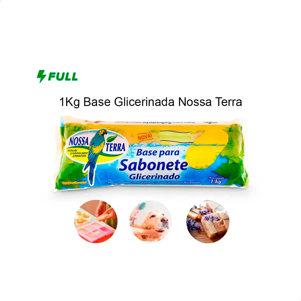 Base Glicerinada Transparente 1kg Nossa Terra Sabonete Artesanal - 1