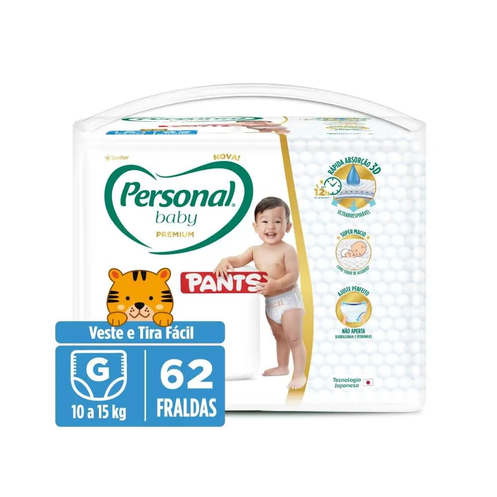 Personal Fralda Baby Premium Pants G, 62 Unidades - 1