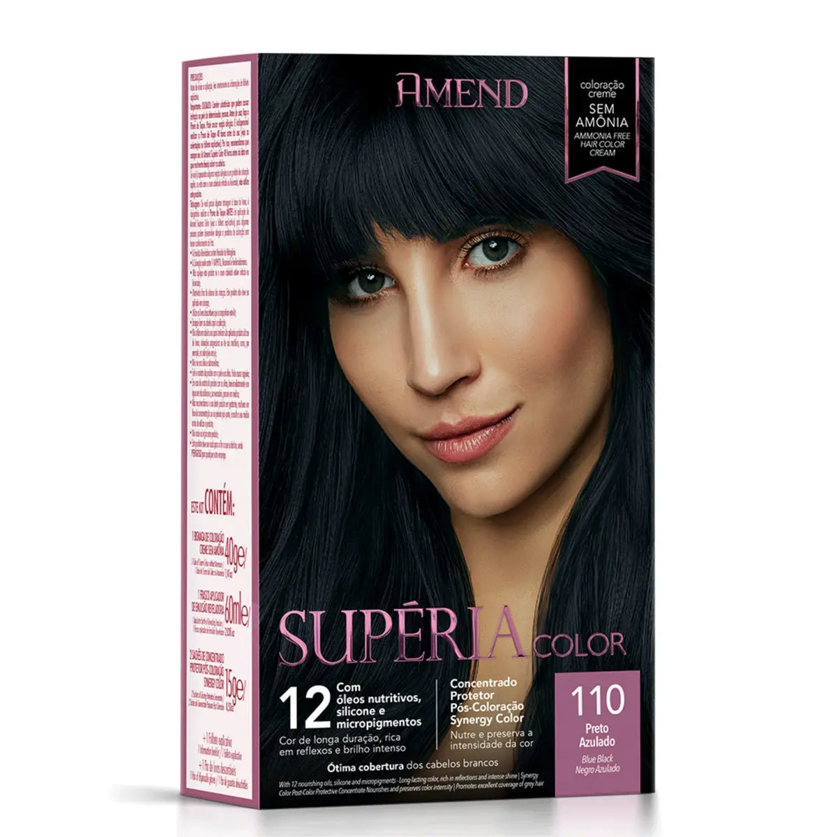 Kit Tonalizante Supéria Color 110 Preto Azulado Amend