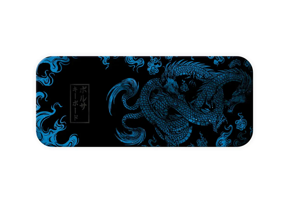Mouse Pad Gamer Dragão Chinês Anime Extra Grande 90x40 costurado (Blue) - 1