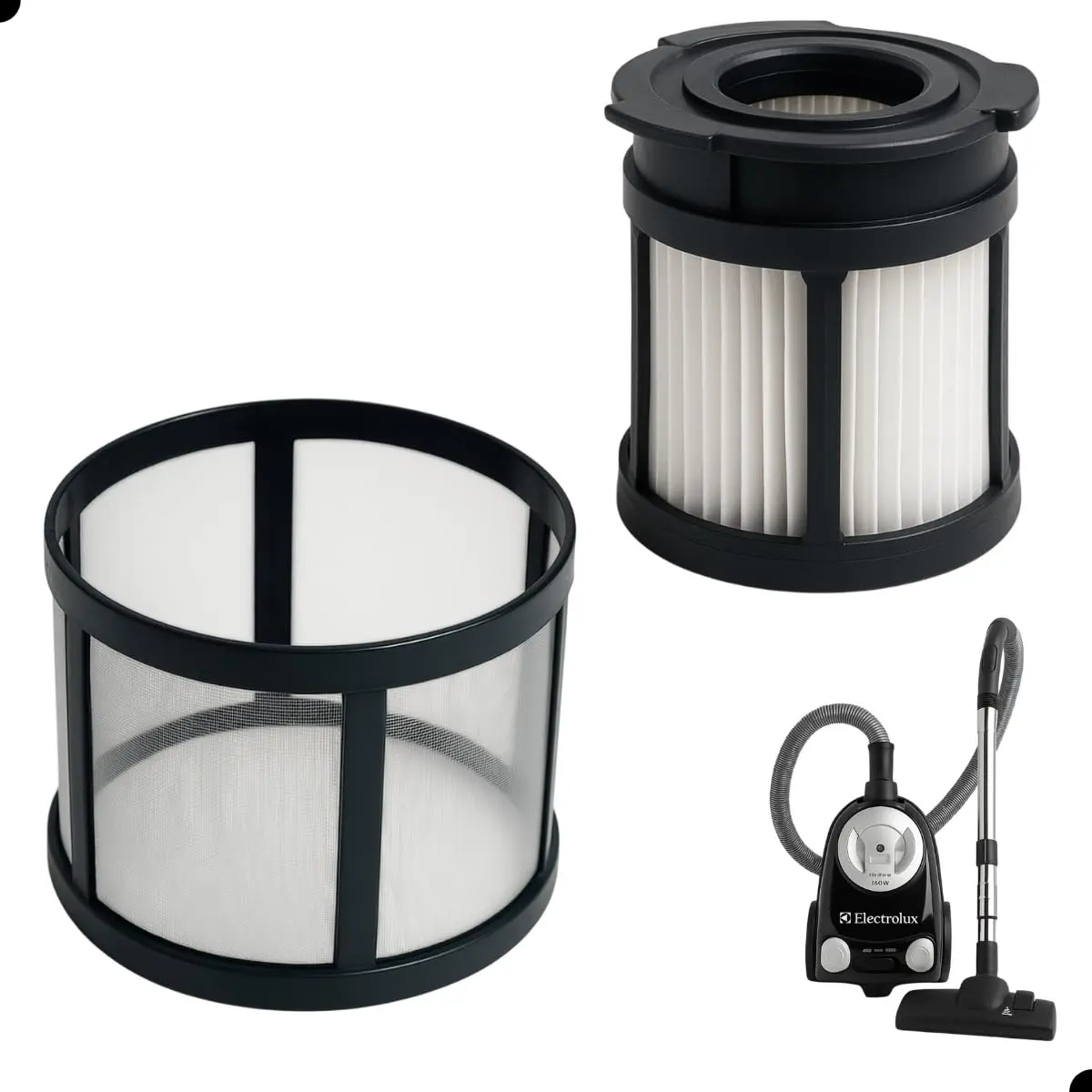 Kit Filtro HEPA com Tela Compatível com Aspirador Electrolux Easy Box B1600 Peça de Reposição