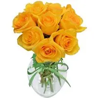 Surpresa de Rosas Amarelas no Vaso