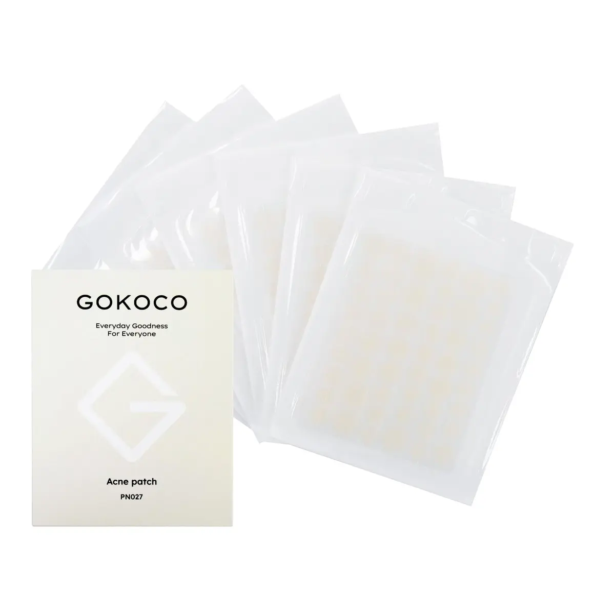 GOKOCO Adesivo para Espinhas, Patches para Acne com Ácido Salicílico, Tea Tree e Centella Asiática, Adesivos Hidrocoloides para Rosto,3 estilos,PN027 Redondo transparente