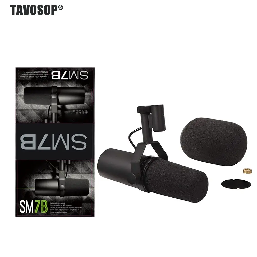 Microfone Dinâmico Cardioide SM7B Sm7b 7B com Resposta de Frequência Selecionável para Estúdio, Gravação ao Vivo e Podcasting - 1