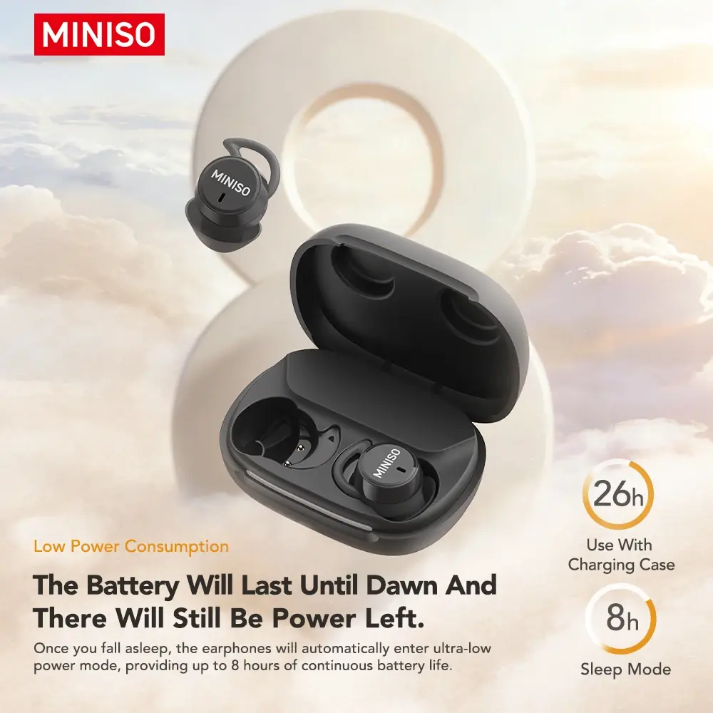 MINISO MS217 TWS Mini Fones de Ouvido para Dormir Bluetooth 6.0 Tradutor AI 134 Idiomas Cancelamento de Ruído ENC Fones de Ouvido Intra-auriculares Ultraleves