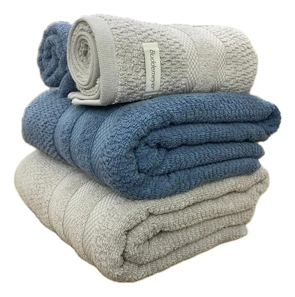 Jogo Toalha Banho Buddemeyer Vanilla Extra Soft Algodão 4pçs Cor Cinza 1825 Azul 3217