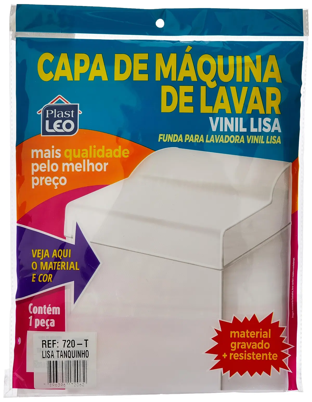 Capa para Máquina Vinil Translúcida - Tanquinho | Plast Leo (Ref.:720-T-TL)