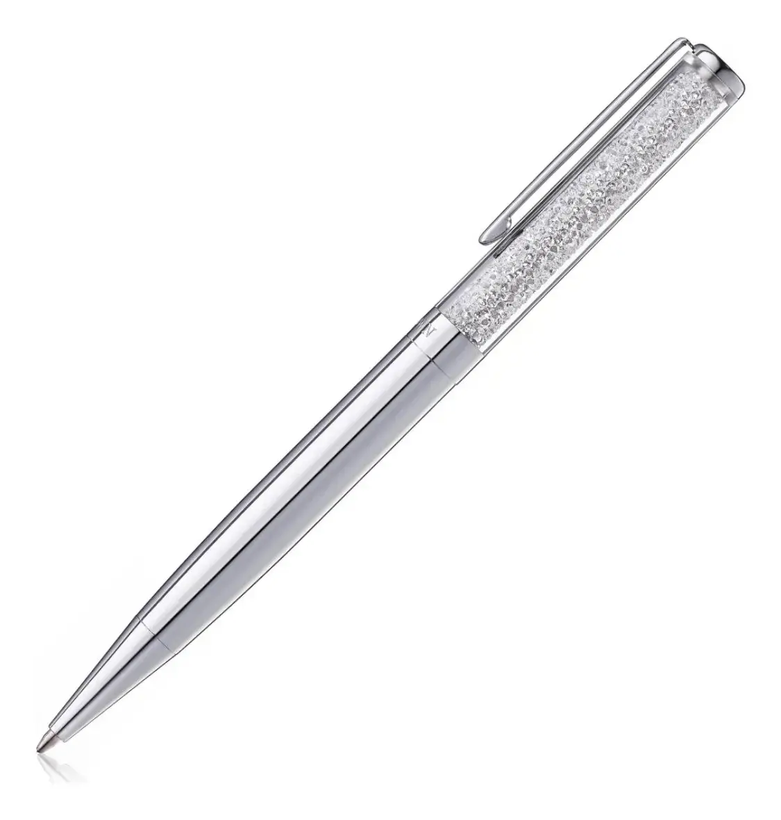 Caneta Crown Esferográfica Diamond Cristal Presente Elegante Cor da tinta Azul Cor do exterior Prata - 1